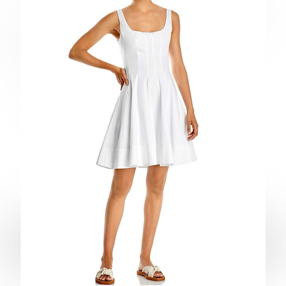 πΊπHPππΊ NWT Staud Wells Mini Dress White - Picture 14 of 16